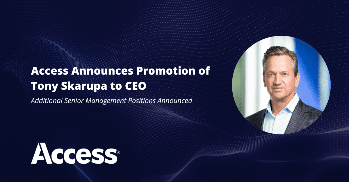 Access Anuncia Promoção de Tony Skarupa a CEO
