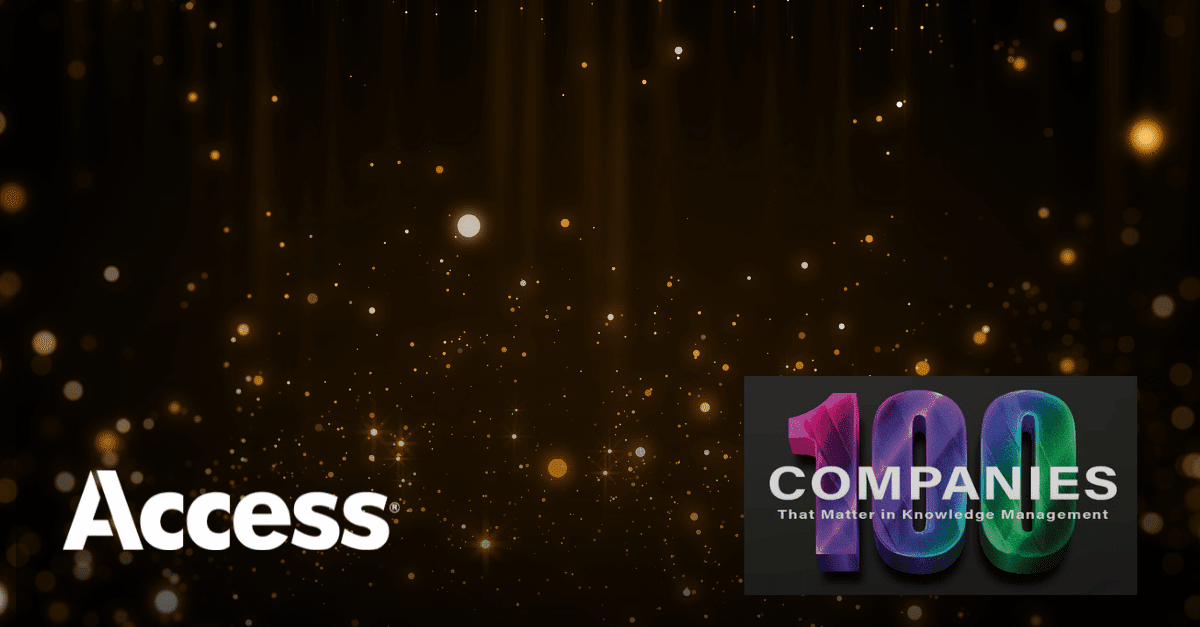 Access é nomeada pela KMWorld pelo quarto ano consecutivo como uma das 100 empresas de maior importância em Gestão do Conhecimento