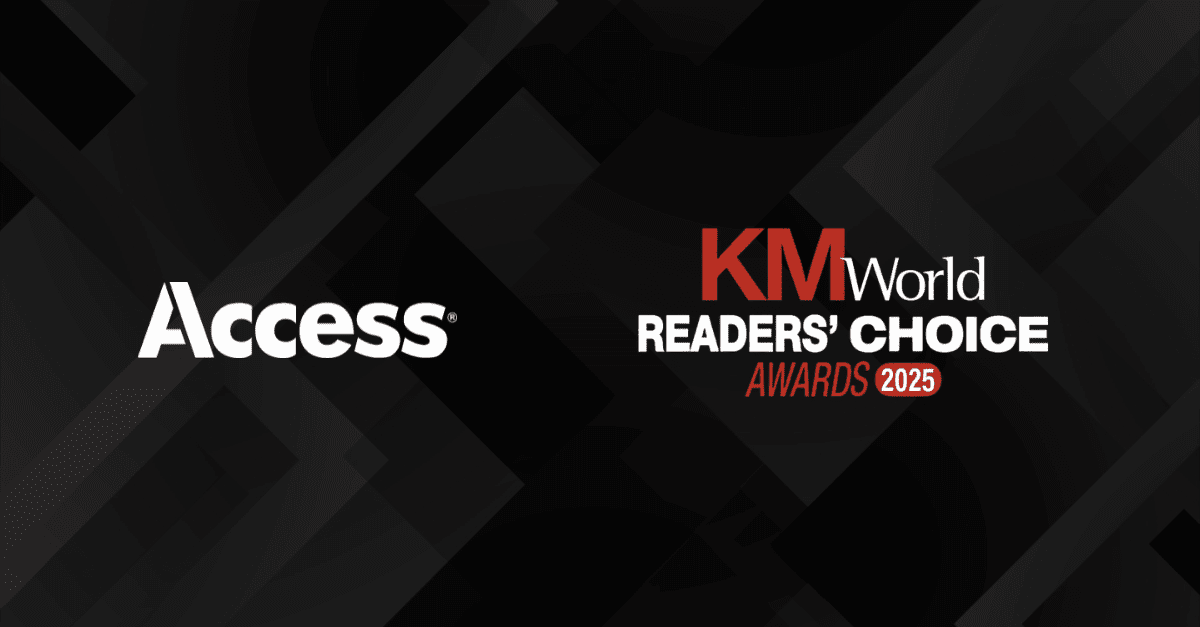 Access é eleita melhor empresa de governança da informação no KMWorld Readers’ Choice Awards 2025